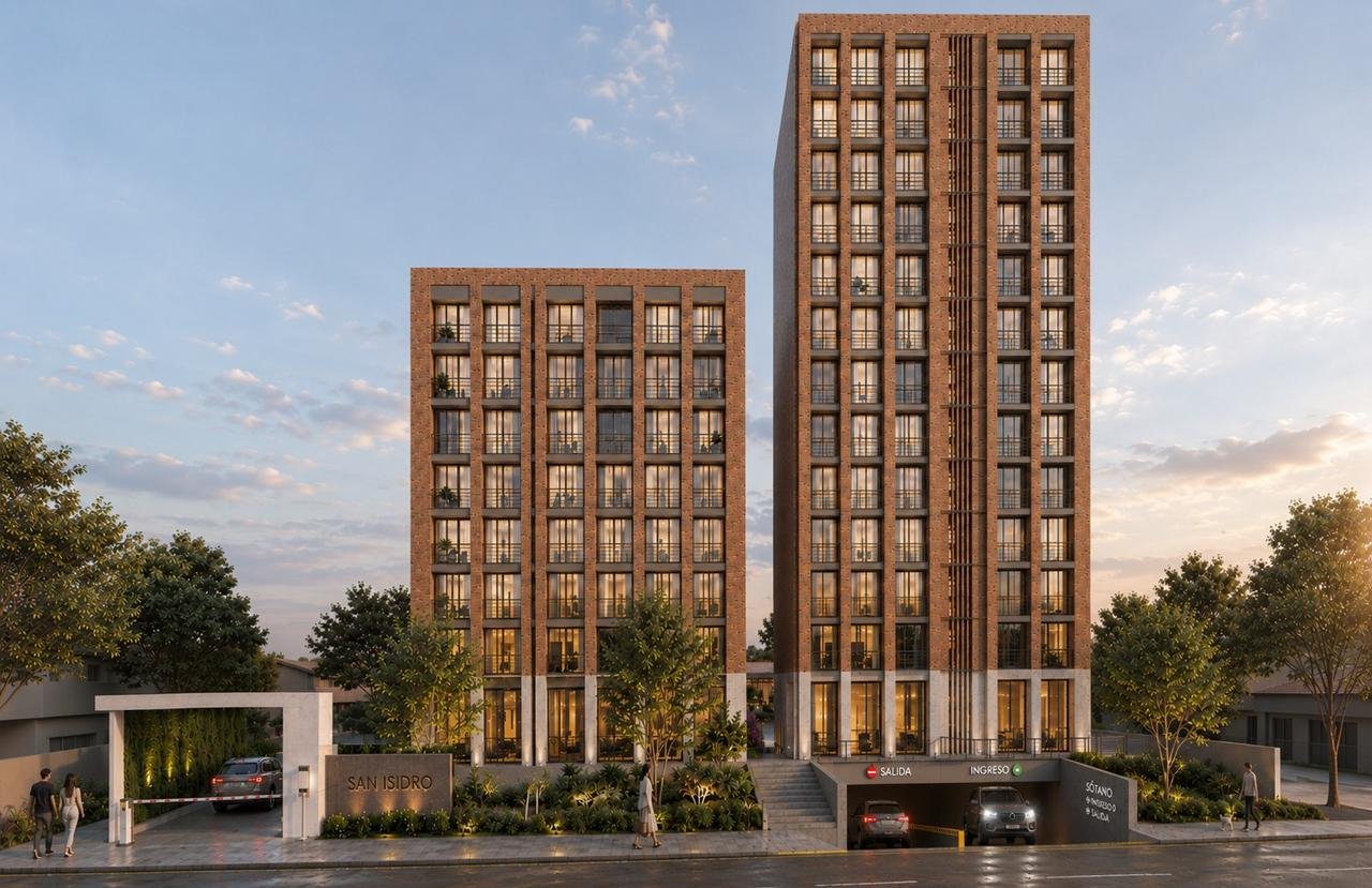 Torres residenciales con acceso ajardinado